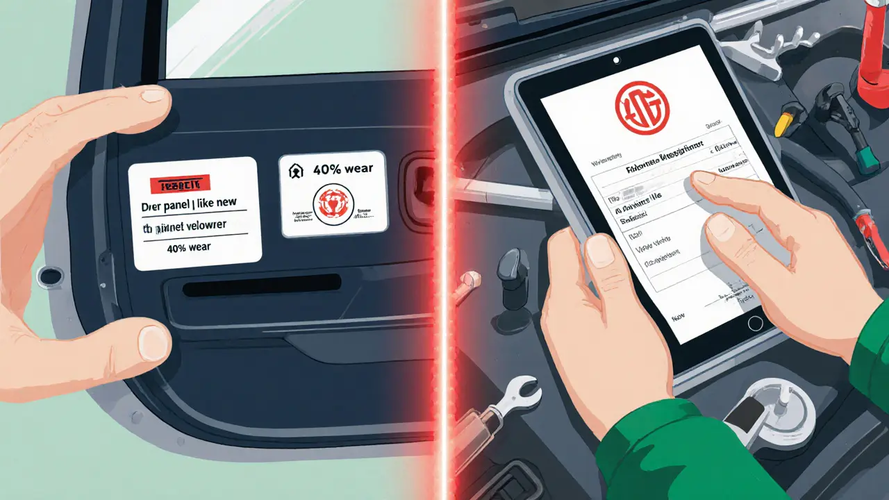 Контраст между скрытой заменой б/у деталей и профессиональным ремонтом в независимом сервисе.