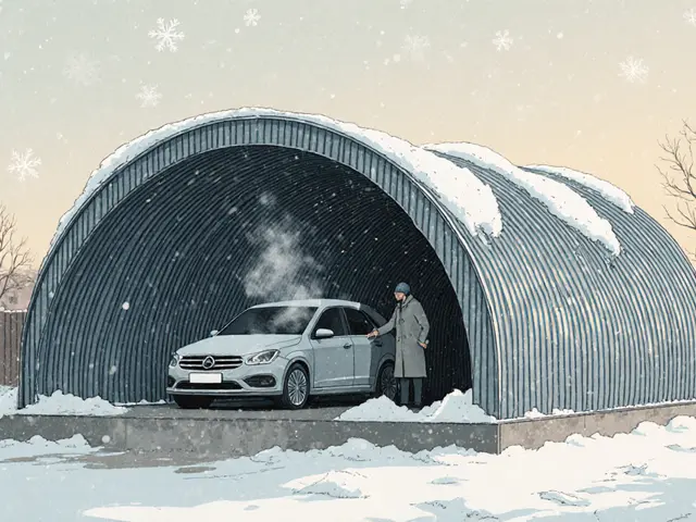 Гараж-ракушка: плюсы и минусы металлического бокса для автомобиля