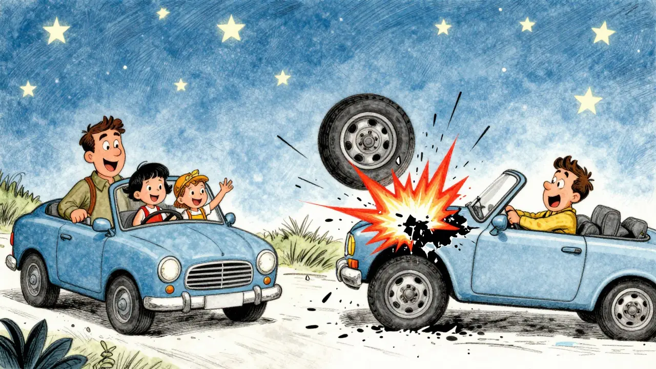 Два сценария: спокойная поездка и катастрофа из-за сломанного подшипника.