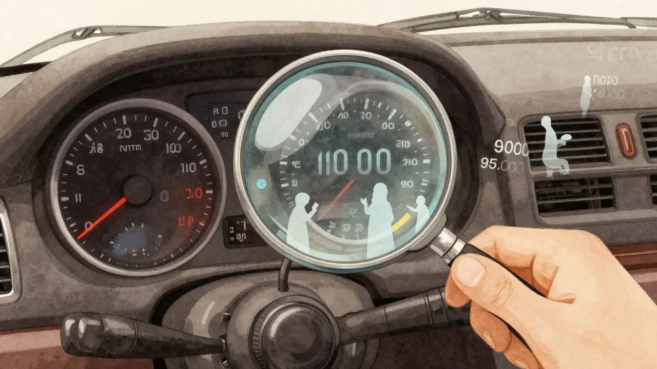 Лупа показывает несоответствия на приборной панели и тайные цифры пробега.