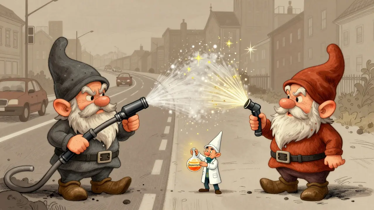 Загрязнённый инжектор превращается в чистый после применения очистителя.