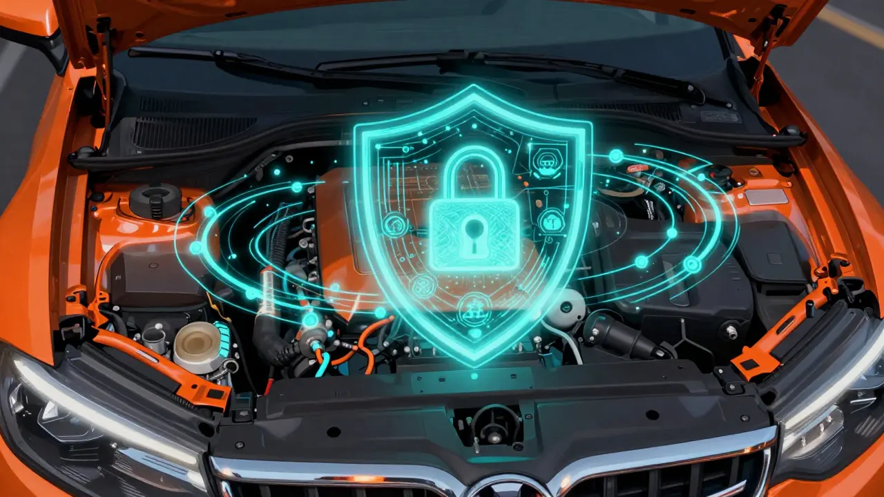 Цифровой иммобилайзер защищает двигатель прозрачным светящимся щитом