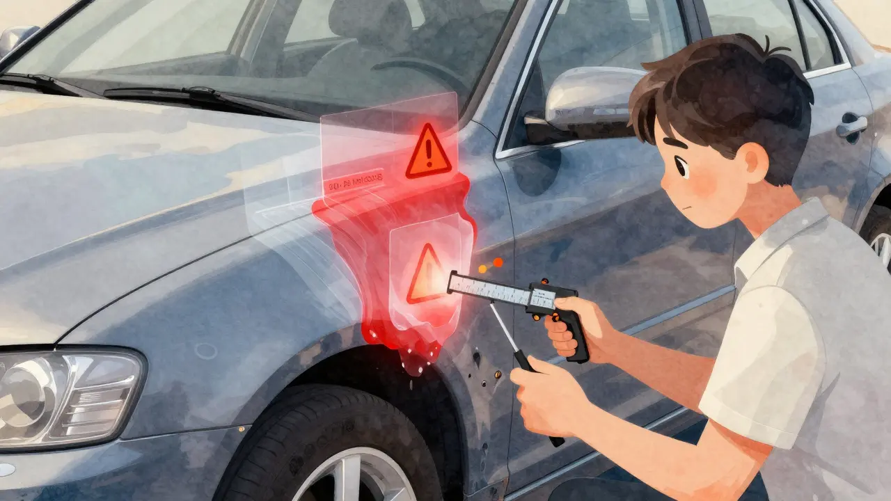 Проверка кузова толщиномером: как распознать ремонт и шпаклевку при покупке авто с пробегом