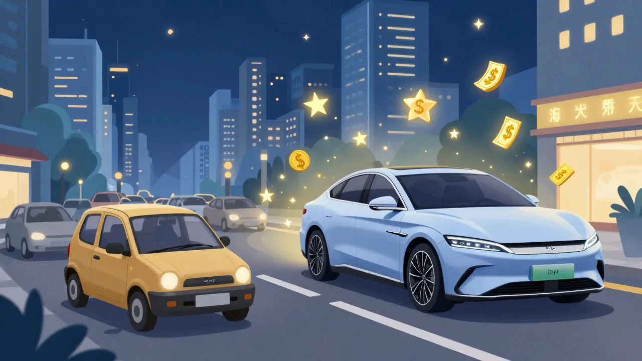 Сравнение обычного такси и прибыльного электромобиля в городе