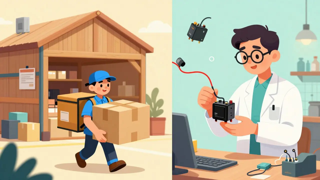 Сравнение покупки автозапчастей через курьера маркетплейса и в специализированном магазине.