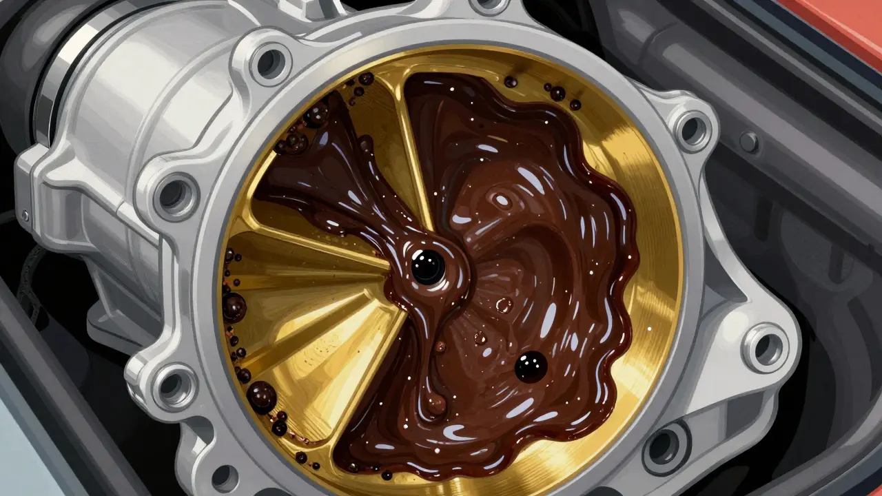 Стилизованное изображение загрязненной дроссельной заслонки с нагаром