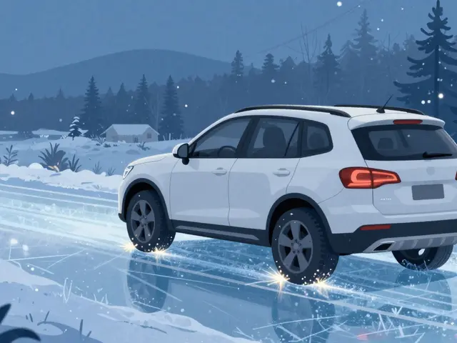 Зимний тест шипованных шин для кроссоверов: торможение и разгон на льду